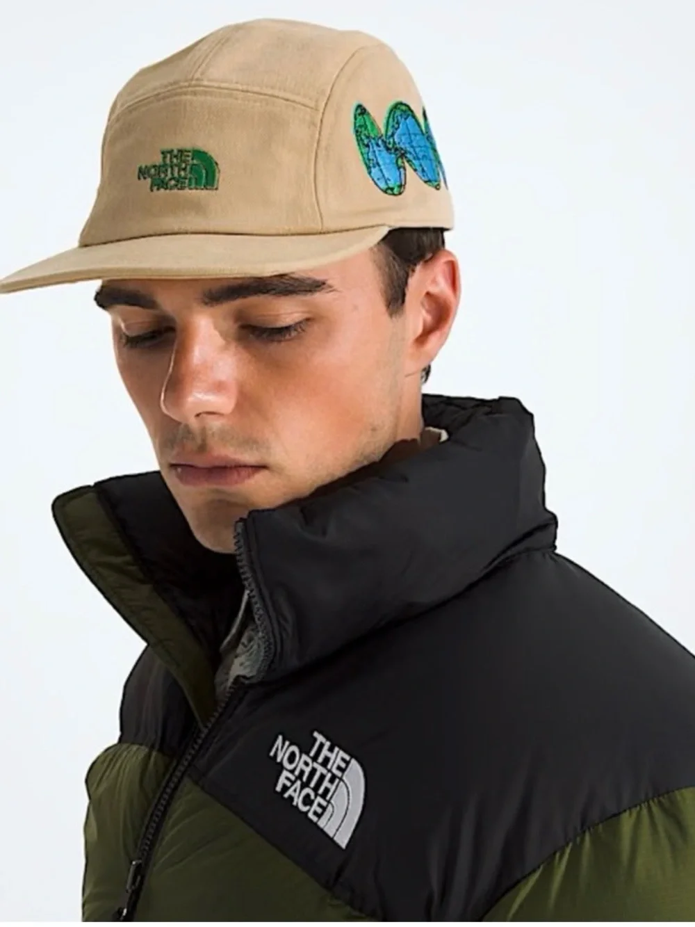 The North Face 5 Panel Camp Cap Tan Embroidered Outdoor Design